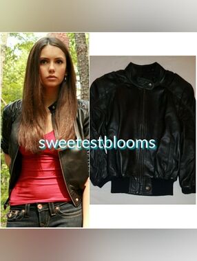 ASO Elena Gilbert Krma Jade Jacket Size Small Black Leather